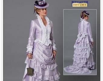 Butterick B6692, Victorian Costume Pattern, Misses' Dress, Period Clothing, Available Sizes A5 6-14 & E5 14-22, UNCUT