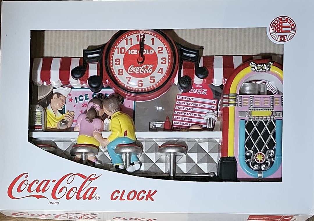 Vintage Burwood Coca Cola Baseball Stadium Clock-Complete