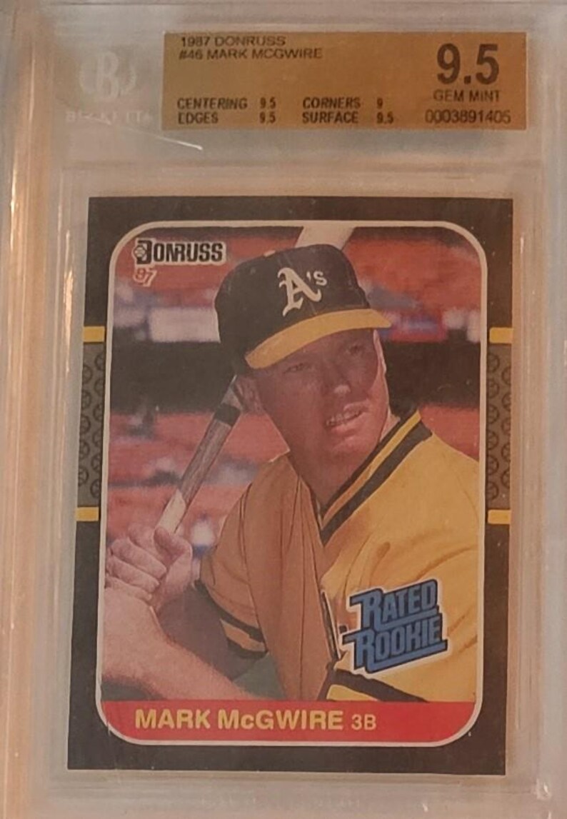 Vintage Basball Rookies & All-Star Cards Topps, Donruss, PSA, BGS graded Near Mint, Mint in GEM Case Mark McGwire No #46