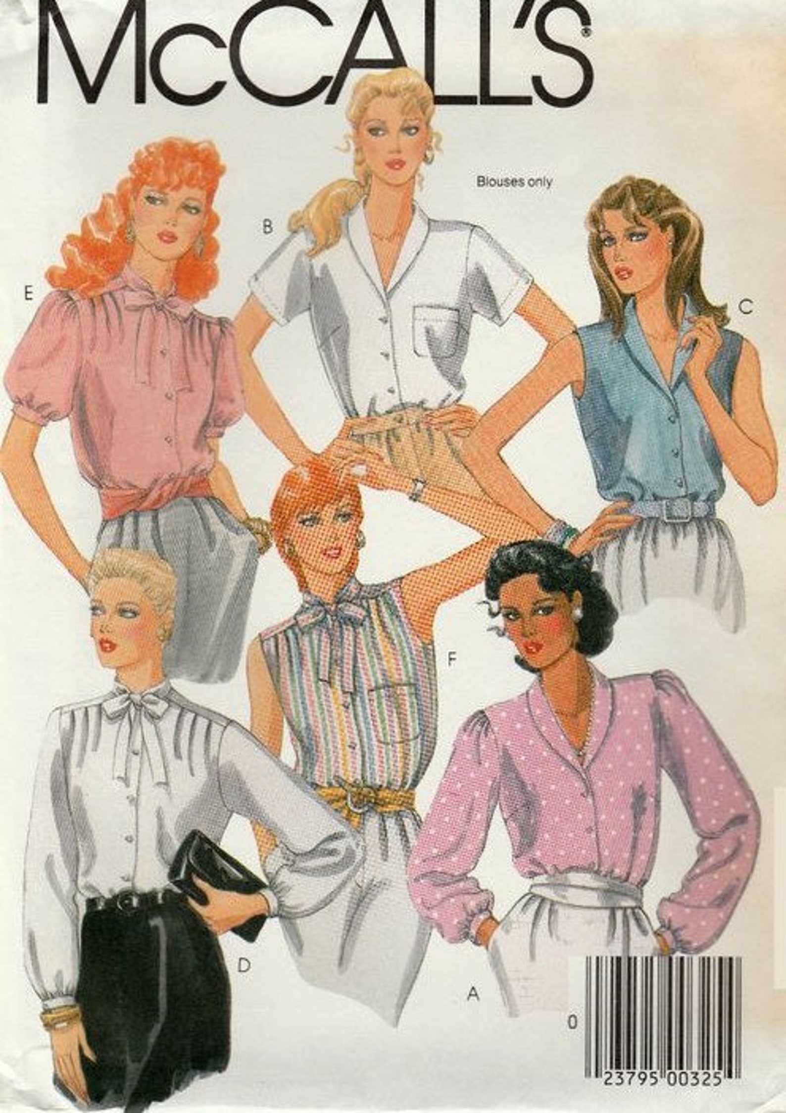 Vintage 1980s McCall's Pattern 9013 Misses Blouse Sewing | Etsy