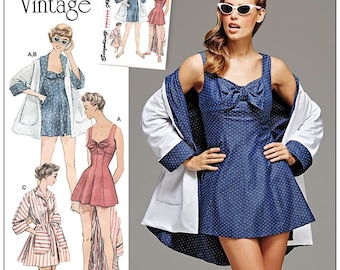 Simplicity Pattern #8139 Misses' 1950s Retro Beachwear, Sizes Available H5 6-14 & R5 14-22, UNCUT