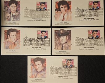 Elvis Presley Collectible Memorabilia, Elvis Presley JAN. 8, 1993 Original First Day of Issue 1st Day Covers w/Stamps , 16-Month Calendars