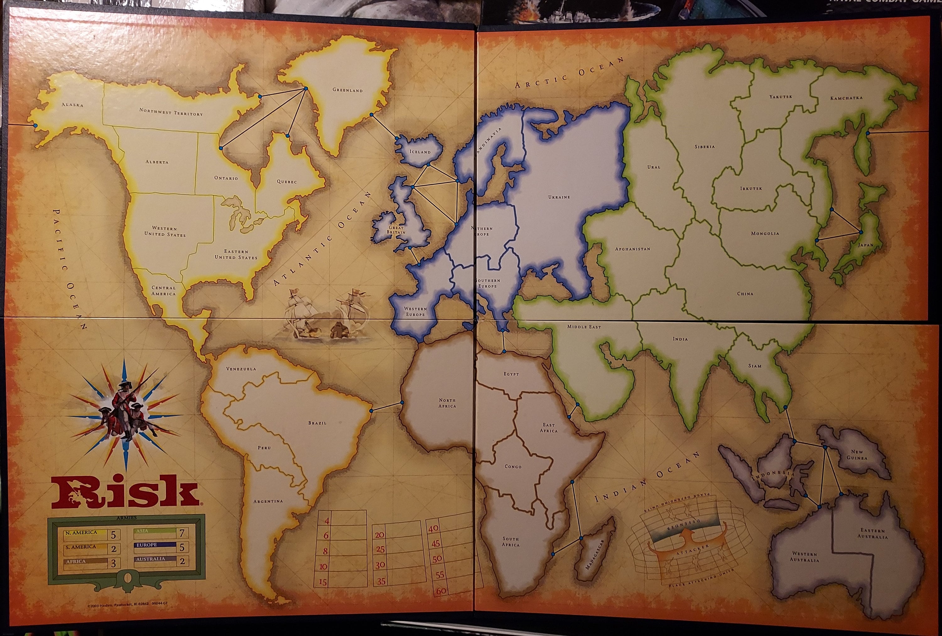 RISK The Game of Global Domination with Golden Calvary Token