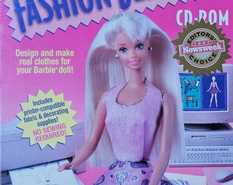 Barbie Fashion Designer Kit, CD ROM - Windows 95, 1996 Mattel, NRFB