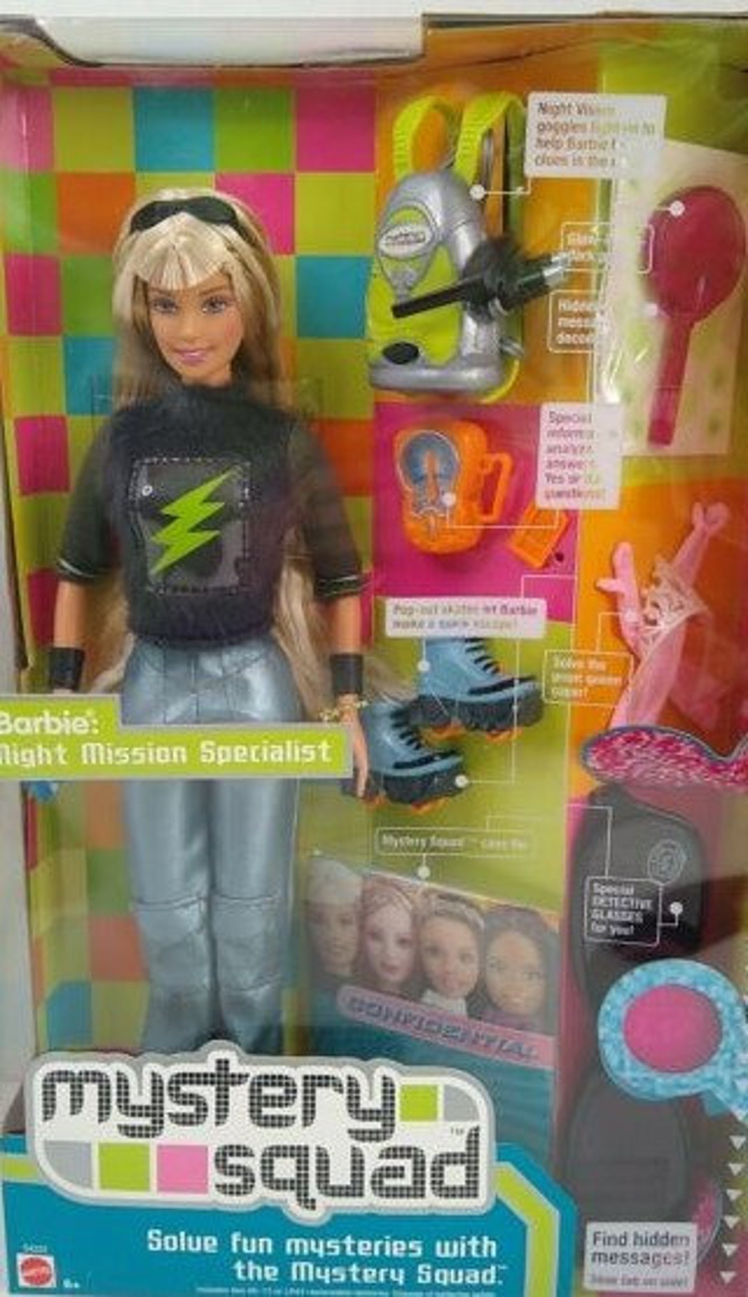 Barbie Mystery Squad Night Mission Specialist Doll Roller Skates Y2K  Highlights