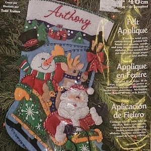 Vintage Christmas Stocking Kits, Dimensions, Bucilla