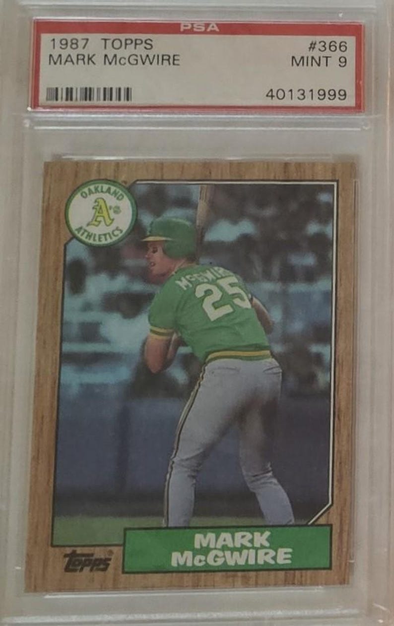 Vintage Basball Rookies & All-Star Cards Topps, Donruss, PSA, BGS graded Near Mint, Mint in GEM Case Mark McGuire No #366