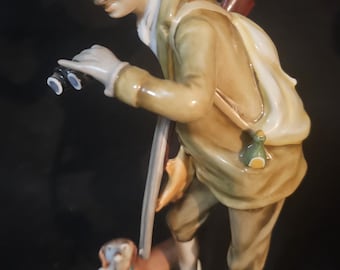 Vintage German Kaiser Hunter and his Dog, Porcelain Figurine, Bavaria Porcelain