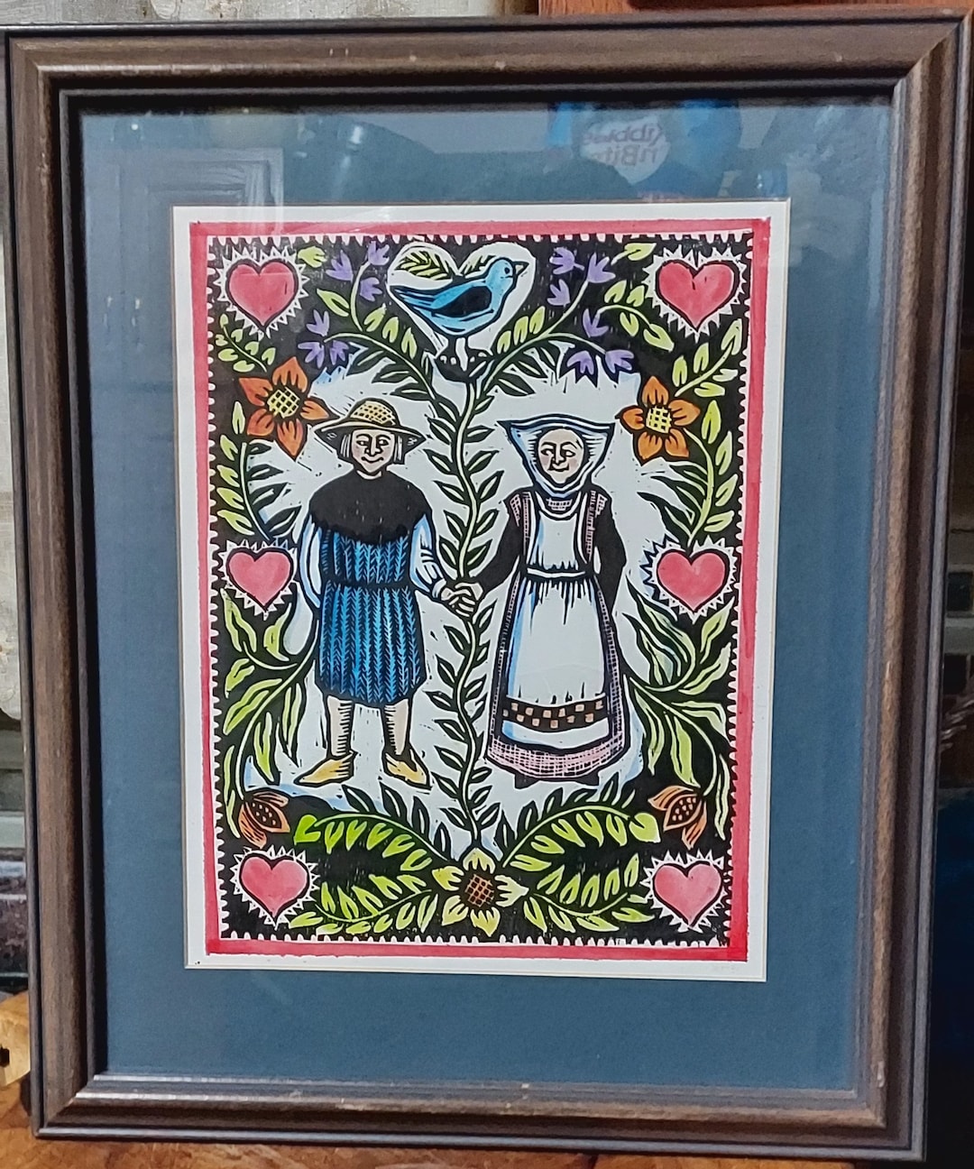 Vintage Mary Azarian Colored Woodcut Print Mid Evil Times Etsy