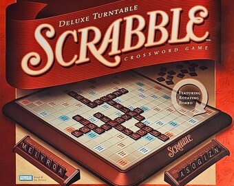 Scrabble Deluxe Turntable Edition Crossword Game, 2001 Parker Brothers - COMPLETE