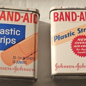 Vintage 1960s Retro Advertising Memorabilia Collectibles: Johnson & Johnson with Metal Tin, Tampax, Ladies Raincoat, Teen Pins
