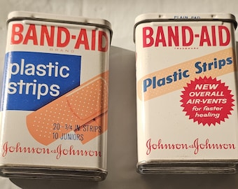 Vintage 1960s Retro Advertising Memorabilia Collectibles: Johnson & Johnson with Metal Tin, Tampax, Ladies Raincoat, Teen Pins
