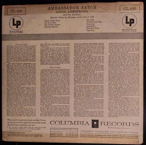 Ambassador Satch Lp Louis Armstrong And His All-stars R