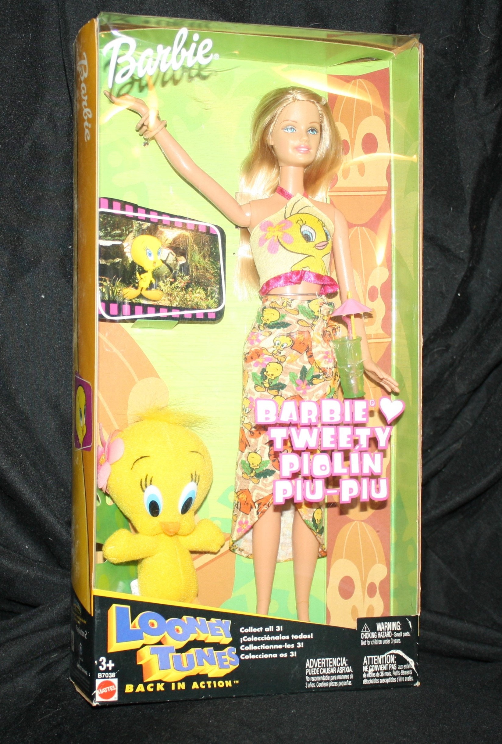 Barbie Loves Tweety Piolin Piu-Piu, Looney Tunes Back in Action, Foreign Edition, Mattel, NRFB