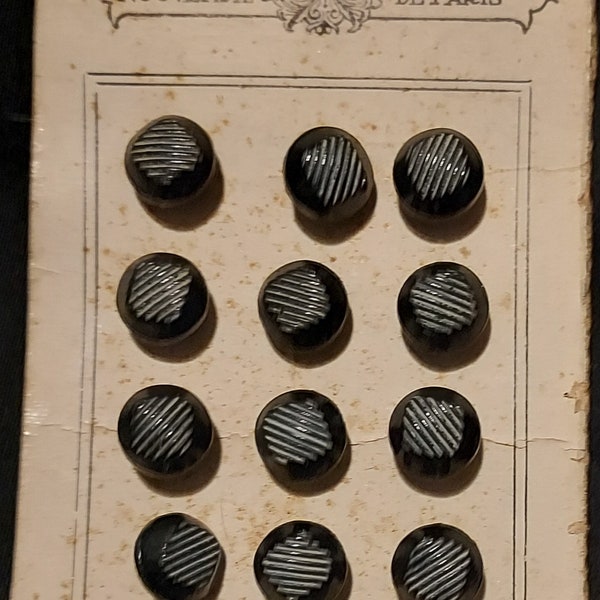 Vintage Nouveaute de Paris Buttons, 12 Antique French Buttons