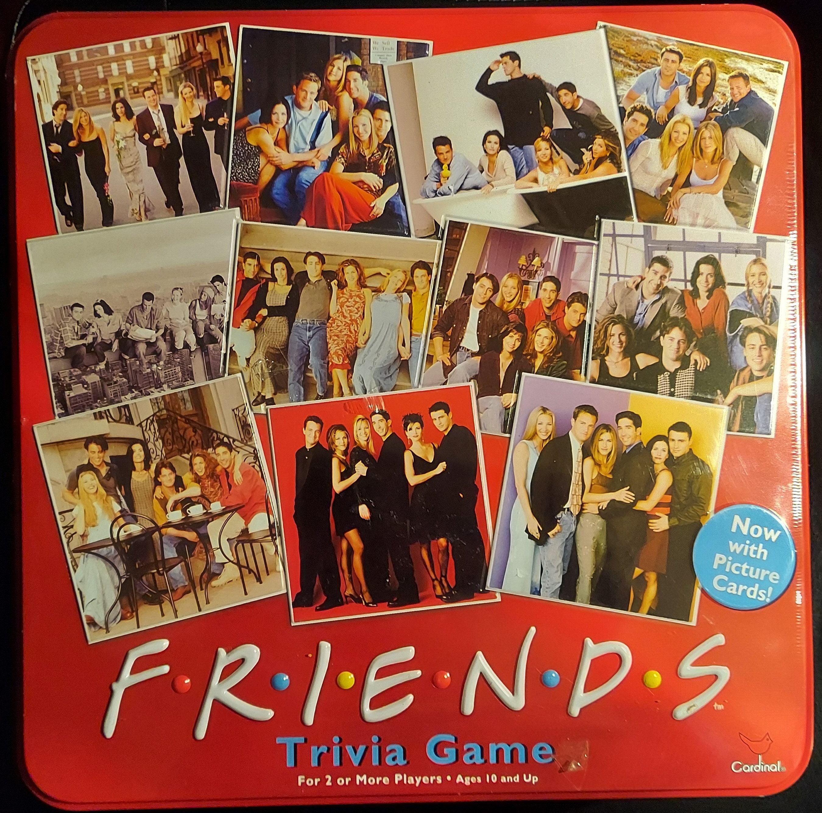 Friends Trivia Game, Board Game, Collectible Red Tin, Cardinal