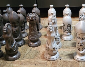 Vintage Duncan Ceramic Chess Pieces, Replacement Pieces, 6-8" T Pieces, Figurines