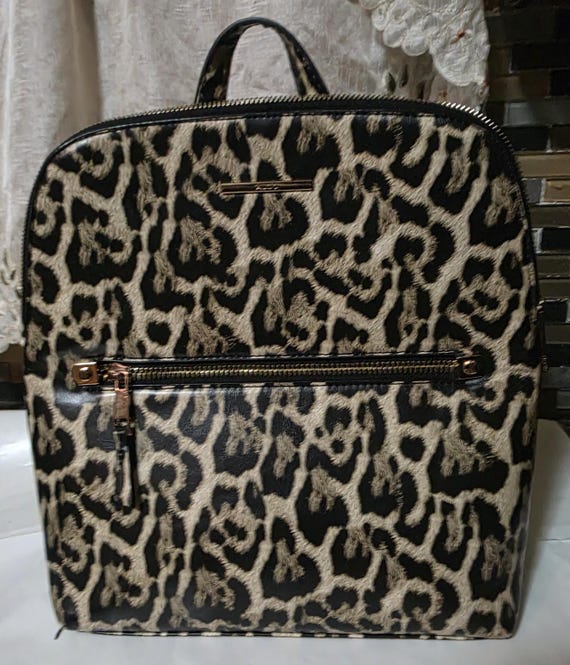 Aldo Cuveth Backpack Purse Leopard Print