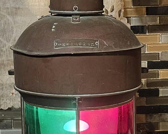 Vintage Brass Japanese Port & Starboard Ship’s Stern Light, Navigational Lantern, Nautical Lamp  - Local Pick-up Only