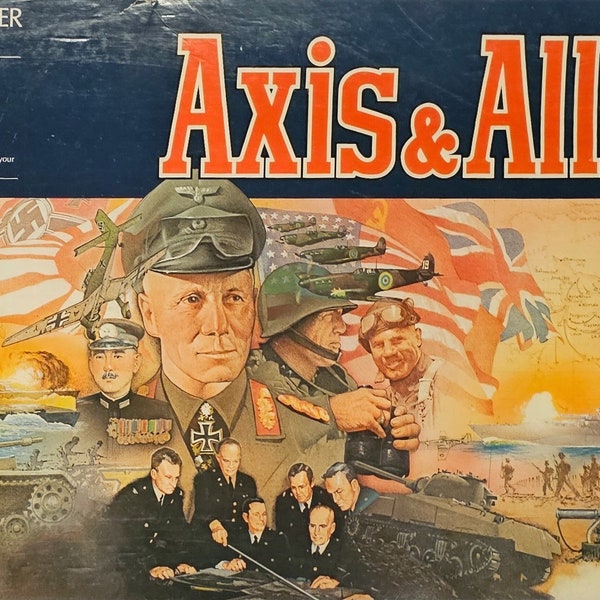 Vintage Axis & Allies Spring 1942 Board Game, 1987 Milton Bradley, #4423, COMPLETE