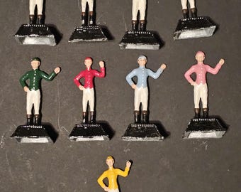 Antique Equestrian Jockey Dinner Place Card Holders, Set of 9 Card Holders