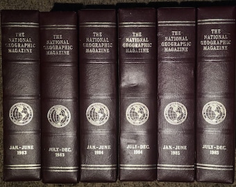 Vintage National Geographic Magazines: Full Year 1983,1984, 1985 with Slipcases