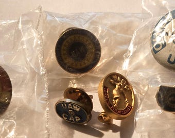 Vintage Lapel/Hat Pins, Collectible Pins, Political Pins, Union Pins