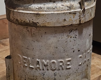 Vintage 1900's Dairy Cream Can, Delamore Dairy Inc. Milk Can, Wilmington, Delaware, Dairy Advertising, RARE