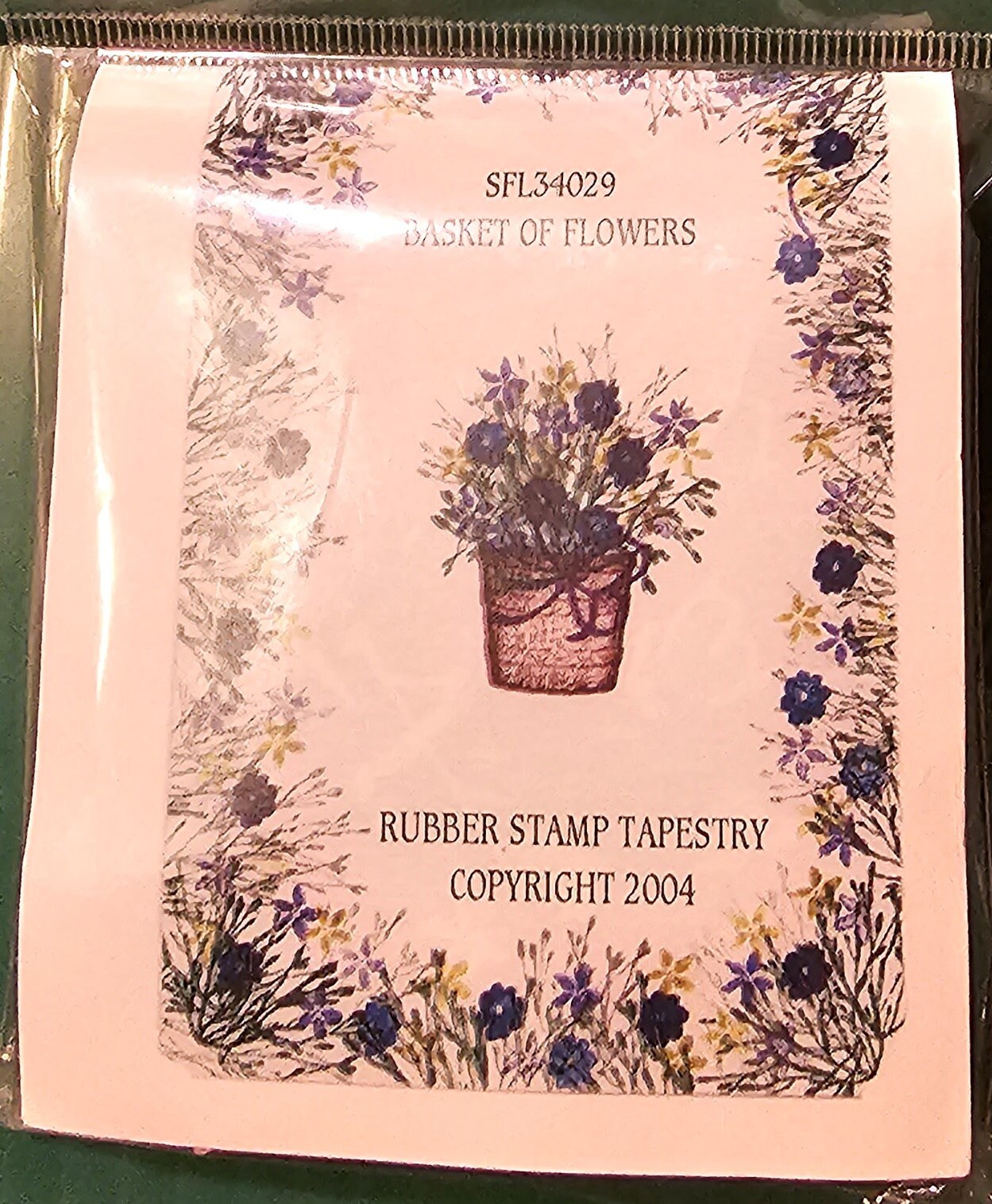 Wooden Rubber Stamp Sets, Flower Pot Theme Stamps, Peg Stamps, Lot of 5