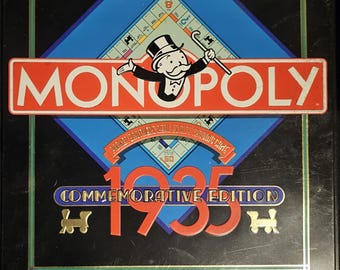 MONOPOLY Game 1935 Commemorative Edition 50 years Collector's Tin Metal Case, 1985 Parker Brothers, COMPLETE