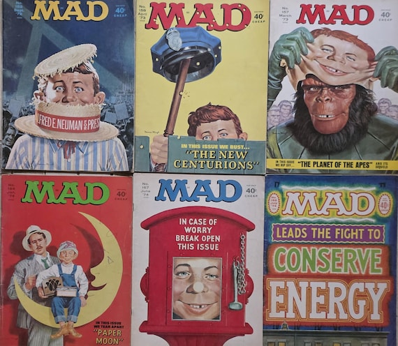 Vintage 1970s MAD Magazine, Alfred E Neuman, Comics Magazines