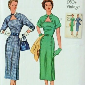 Simplicity S9465/R11334, Sewing Pattern, Misses&#39; Retro 1950s Dress, Size Available H5 6-14 & U5 16-24, UNCUT