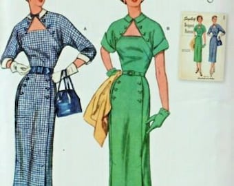 Simplicity S9465/R11334, Sewing Pattern, Misses' Retro 1950s Dress, Size Available H5 6-14 & U5 16-24, UNCUT