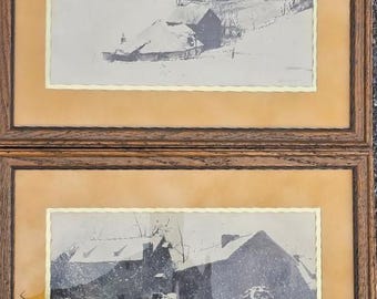 Vintage 1960s ANDREW WYETH - Framed Mid-Century Prints, Brinton's Mill, The Corner