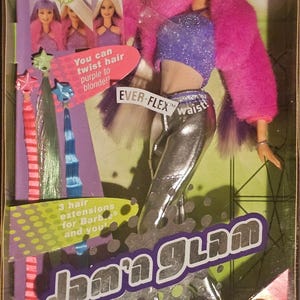 BARBIE, Jam &#39;N Glam Teresa, Friend of Barbie, Twist ‘n Turn Hair, 2001 Mattel, #50259, NRFB