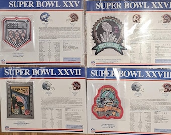 Willabee & Ward Official NFL Super Bowls 15-30 Embroidered Sealed MINT Patch on Stat Card