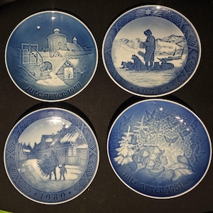 Vintage Bing & Grondahl Christmas Plates, Royal Copenhagen Porcelain Plates, Made in Denmark