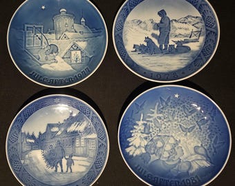 Vintage Bing & Grondahl Christmas Plates, Royal Copenhagen Porcelain Plates, Made in Denmark