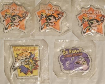 Cartoon Network Magnets, Powerpuff Girls, Experimental, Cowardly Dog, NEW, LOT of 5