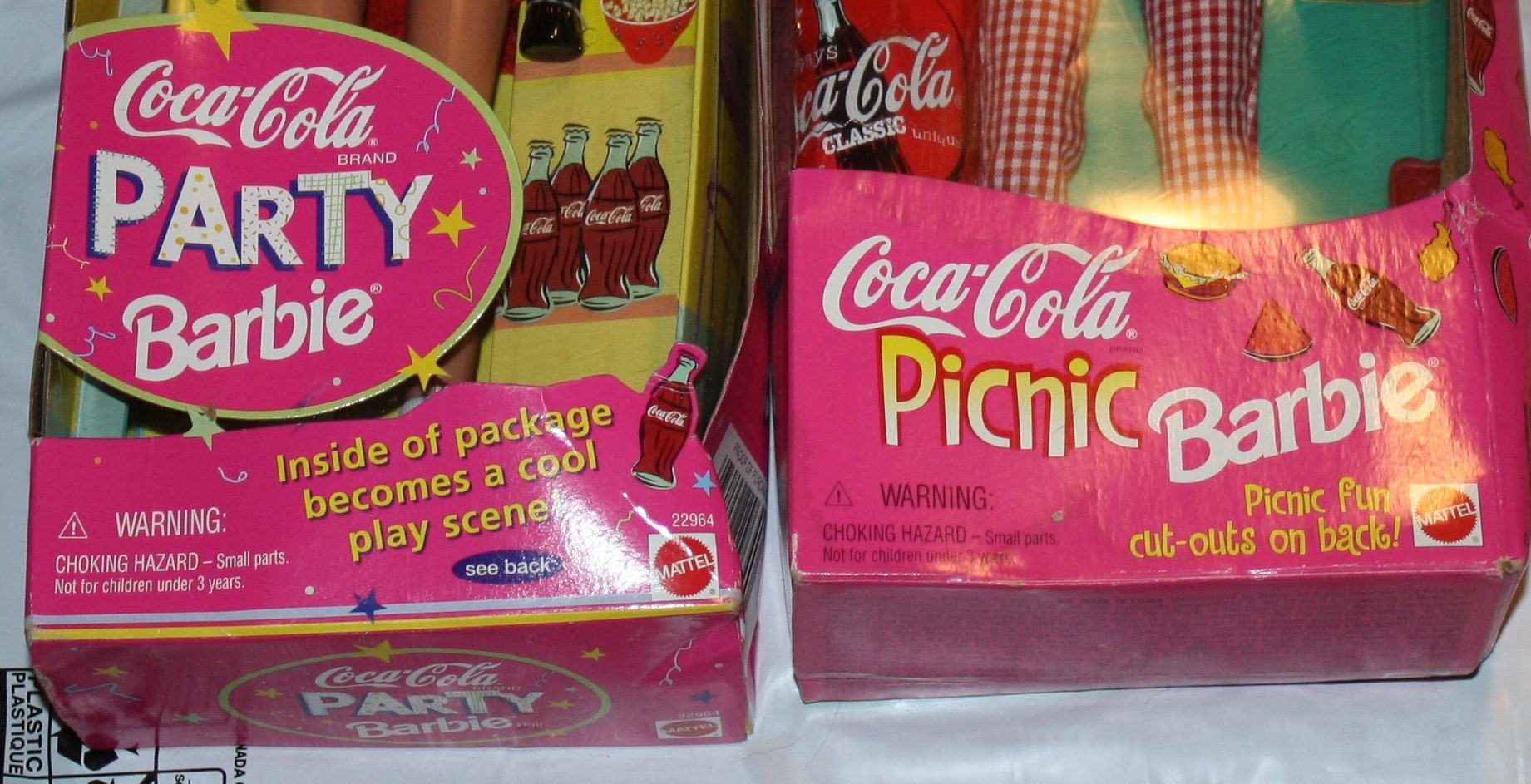Barbie, Coca-Cola Dolls, Party Barbie & Picnic Barbie Special Edition, 1998 Mattel, NRFB