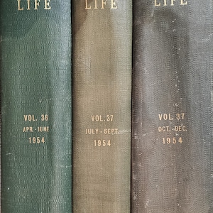 Vintage Life Magazin Vol. 36 & 37: Ausgaben April - Juni 1954 Jahr, Juli - Sept. 1954 Jahr, Okt - Dez. 1954 Jahr, Hardcover Gebundene Bücher