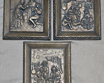 Vintage Bradley & Hubbard Wall Plaques, Resin/Plaster, Art Plaque