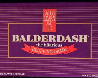 Vintage Balderdash - The Hilarious Bluffing Game, Board Game #250, 1984 Gameworks Creation, Game Pieces Sealed, COMPLETE