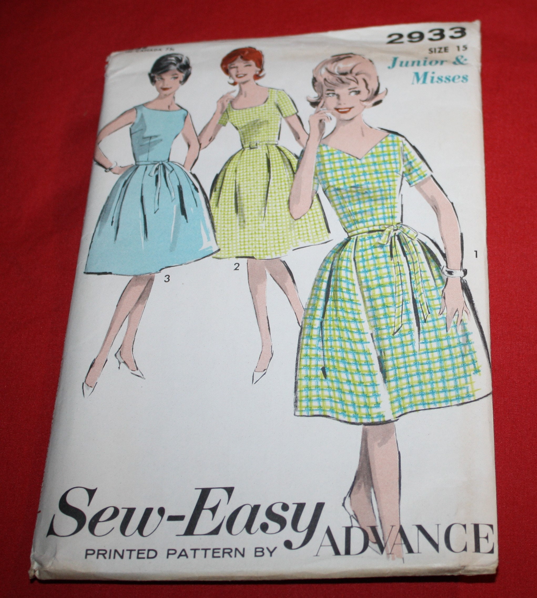 Vintage Sew Easy Advance Pattern 2933, 1960s Advance Pattern, Junior ...