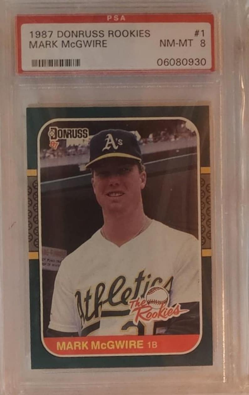 Vintage Basball Rookies & All-Star Cards Topps, Donruss, PSA, BGS graded Near Mint, Mint in GEM Case Mark Mcgwire No #1