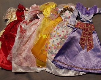 BARBIE Sized Clothes, Doll Clothes - Doll Gown - Barbie Sized Doll Dress, Lot of 8 Doll Dresses