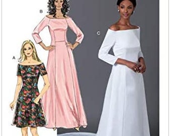 Butterick B6639/R10044 Sewing Pattern, Misses' Bride, Wedding, Formal, Special Occasion Dresses, Available Sizes A5 6-14 & E5 14-22
