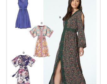 McCall's M7624, Sewing Pattern, Misses' Banded Dresses with Sleeve and Length Option, Sizes  A5-14/E14-22, UNCUT