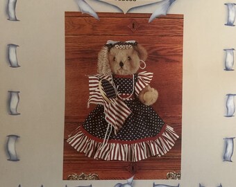 Treasured Toggery Bear Outfit "Miss Liberty" #82055 "& Little Missy" Vintage Outfit #86003," Bear OutfitS, Bear Clothing