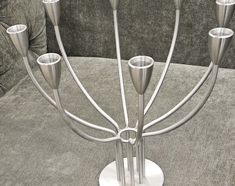 Vintage IKEA STOCKHOLM Candle Holder Design K Hagberg/Marianne Higberg 8 Candles, Stainless Steel